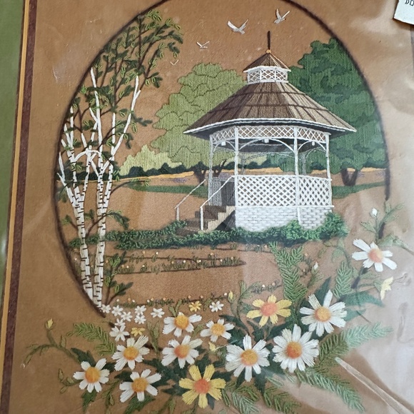 Vintage Sunset Stitchery Crewel Kit Summer In The Park 1979 - Picture 3 of 15